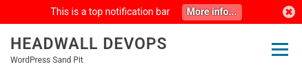Example top notification bar