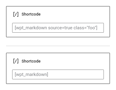 Examples of WordPress Markdown shortocdes