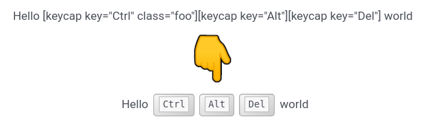 Keycaps shortcode example