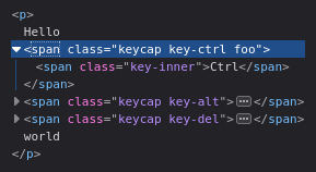 HTML for custom CSS class on a keycap