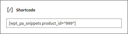 Product attributes snippets shortcode