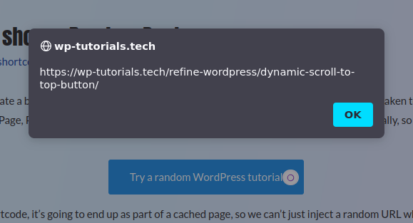A random WordPress post URL