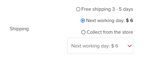 WooCommerce drop-down list shipping methods with diagnostics