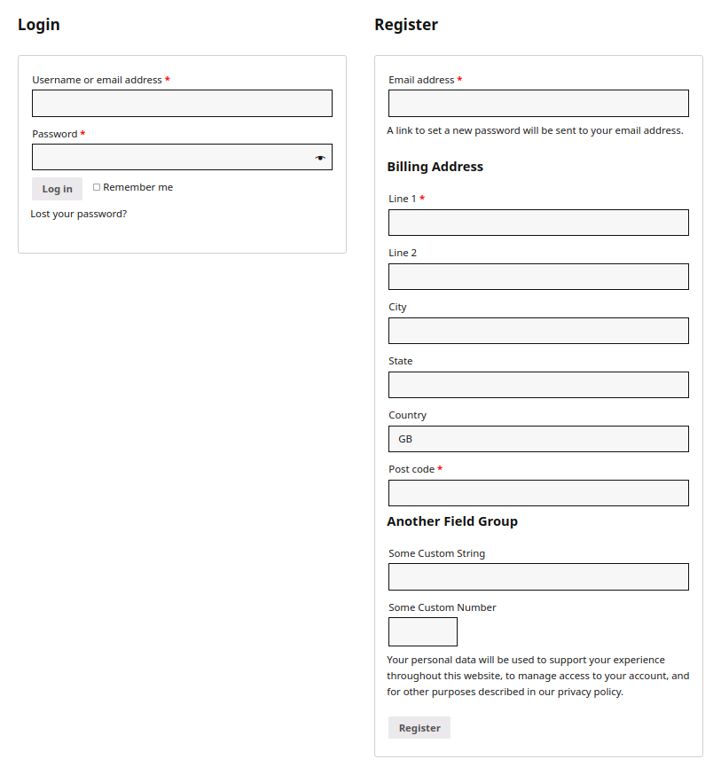 Custom WooCommerce user registration fields